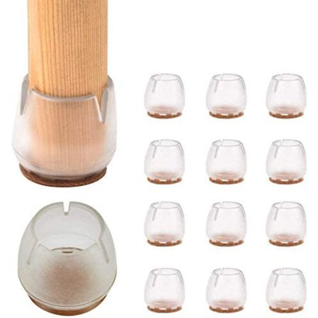 12 stk stoltrekk bord sklisikre silikon stolføtter pads beskyttelse