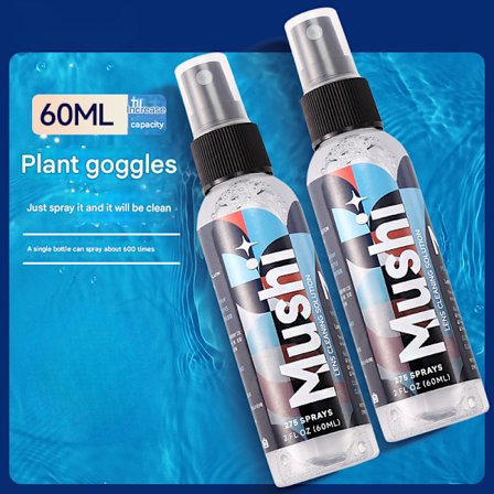 Rengöringsspray för glasögonglas | 2 60ml flaskor [Gratis mockakläde] | Alkoholfri rengöringssats för glasögon, skärmar och kameror | 124 ml