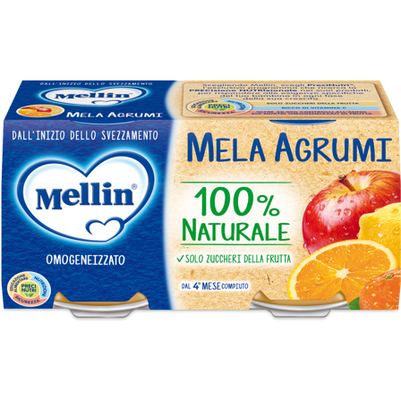 Mellin Omogeneizzato Mela Agrumi 2x100g