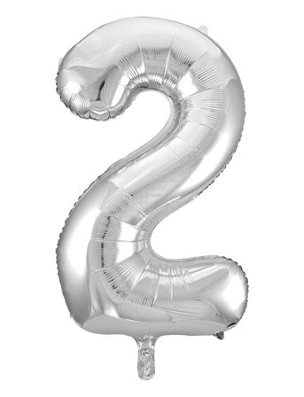 Foil Balloon Number 2 Silver 86 Cm Home Kids Decor Party Supplies Silver Joker