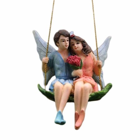 Miniatyr fe-hageparfigurer sett, fe-hage