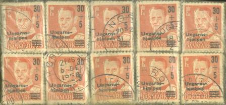 Danmark 1957 - AFA 369 - 10 bundter med hver 100 frimærker - 10 bundter - Stemplet