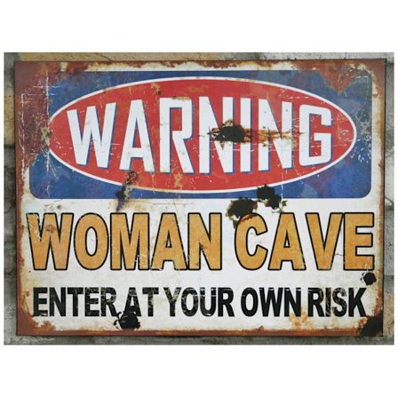 Woman Cave Skylt Warning