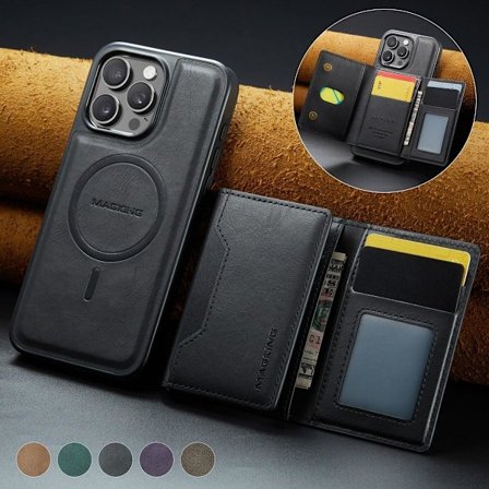 (Til iPhone 15) MAGKING K2 MagSafe telefoncover og kortlomme k