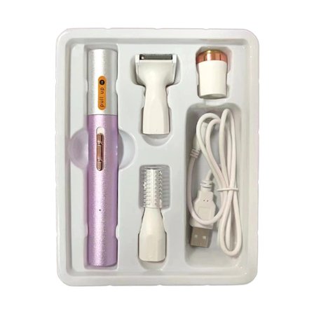 Næsehårstrimmer til kvinder, genopladelig 4-i-1 næsehårstrimmer til kvinder øre, professionel smertefri øjenbryns- og ansigtshårstrimmer med kraftig M