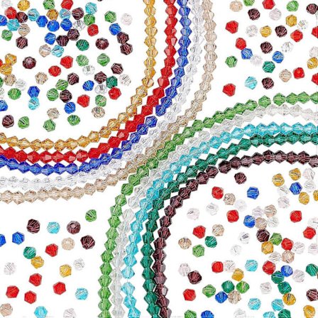 1300 kpl 3 mm:n viistehiottuja lasihelmiä, 10 väriä, kristalli-bikoni siemenhelmet, lasiset irtopäärmeet, minihelmet