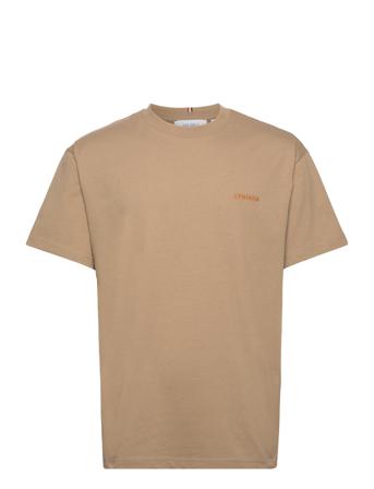 Diego T-Shirt T-shirts Short-sleeved Beige Les Deux*Betinget Tilbud