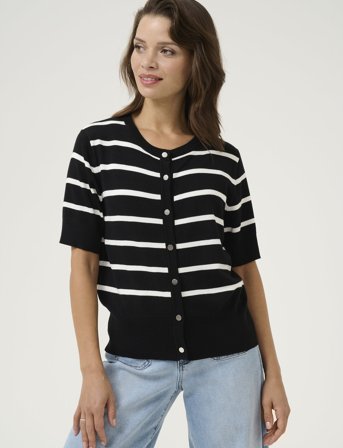 Kaffe Kalizza Short Sleeve Cardigan - Black - M