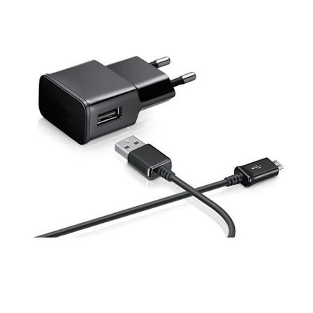 [Kompatibel Samsung Galaxy ALPHA-COREPRIME-GRANDPRIME] Kabel USB 1 Meter + Svart Väggladdare [Phonillico ]