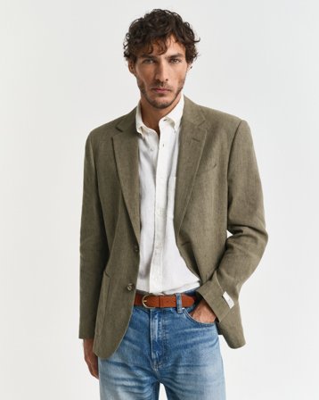 GANT Herren Slim Fit Baumwoll Leinen Anzugsakko (46)