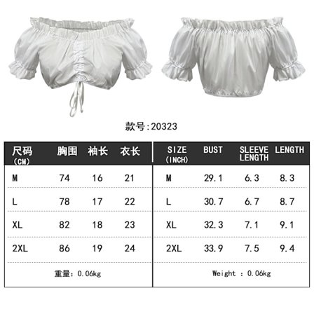 Gos- 2024 Ny Sort-hvid Dingtone Kjole Tyskland Oktoberfest Kostume Øl Kjole Top Kortærmet Skjorte Kvinder