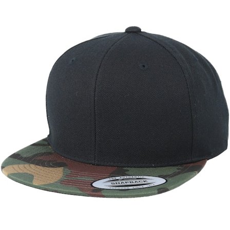Yupoong - Noir snapback Casquette - Camo Black Snapback @ Hatstore