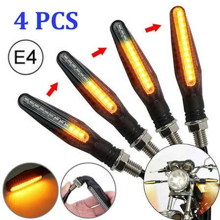 4 stk. LED Mini Blinklys til Motorcykel 12 LED Sekventielt Blinklys