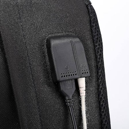 Svartrosa ryggsäck Usb laddningsbar ryggsäck Student skolväska-