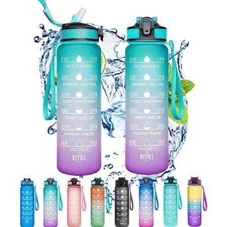 1 L Vattenflaskor med Sugrör