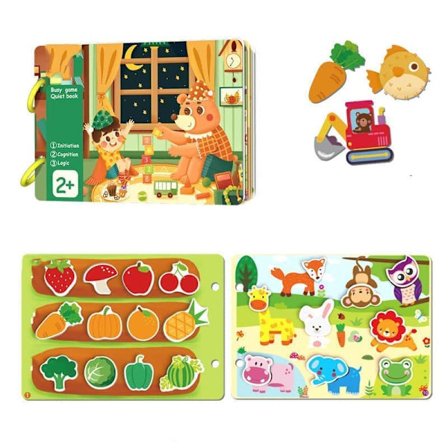 Aktivitetsbræt Montessori-legetøj, Motorik- & sansestimulerende leg, Lyttebog til 1-5 års børn_TF_TF