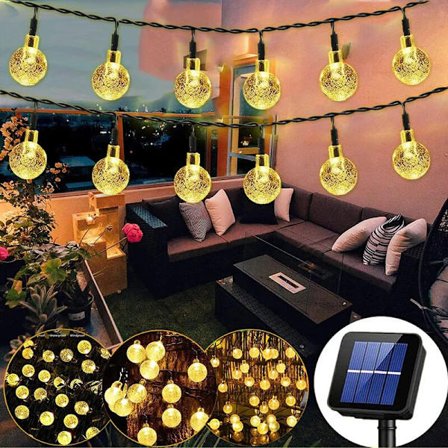 5M LED solcelle lyskæder, indendørs og udendørs julebelysning, udendørs dekoration til have, varm hvid