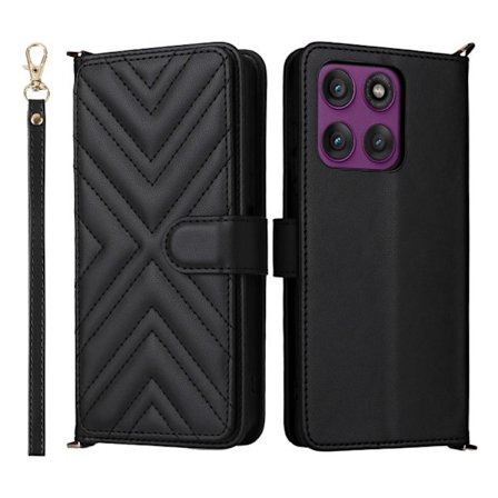 Motorola Edge 60 Pro / 60s Pro 5G Skal - Multifunktionellt Fodral med 6 Kortfack och Handledsrem