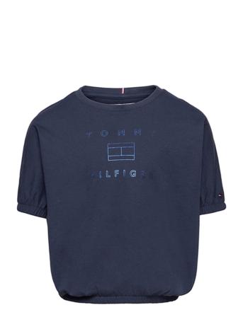 Tommy Foil Logo Tee S/S T-shirts Short-sleeved Blå Tommy Hilfiger