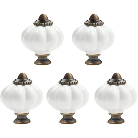 5x Akryl Pumpa Skåpknoppar Med Skruvar Vintage Rund Låda