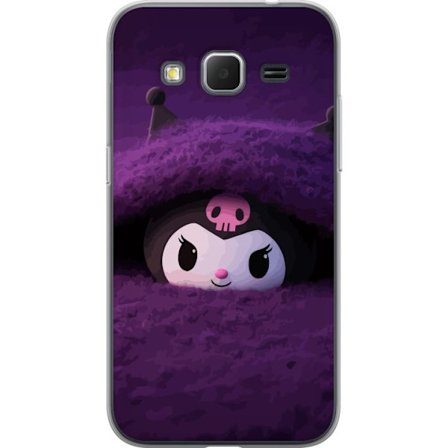 Kompatibel Mobilcover til Samsung Galaxy Core Prime Kuromi i et lilla luftigt miljø med en mystisk kawaii-design.