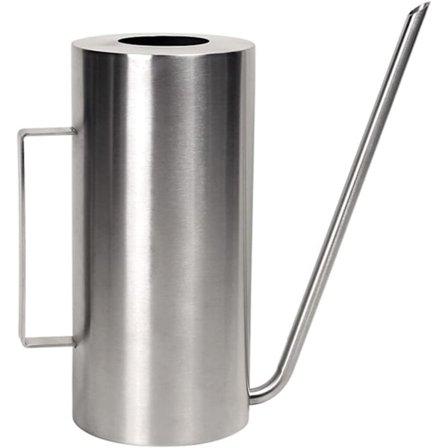 Vattenkanna i rostfritt stål, vintage metall inomhus utomhus växt