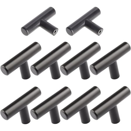 Sæt med 10 køkkenskabshåndtag Sorte skabshåndtag - Skuffe H