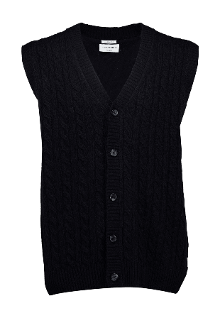 Lindbergh Lambswool button slipover Knit Stickat Herr Svart S
