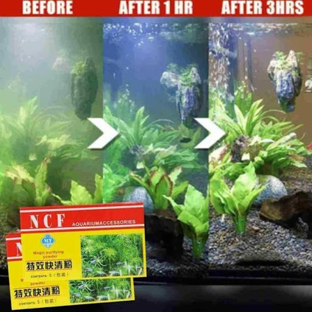 Øko-akvarium rensende pulver renser naturlig vannrensing trygt effektivt algedrepende middel for akvarium dam renseanordning