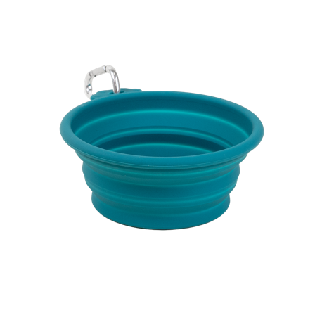 Selected by ZOO - Sammenleggbar reiseskål Soft Turquoise M/L 400 ml, 14x12,5 cm, soft turkis - Hund - Matplass & vannautomater for hund - ZOO.no
