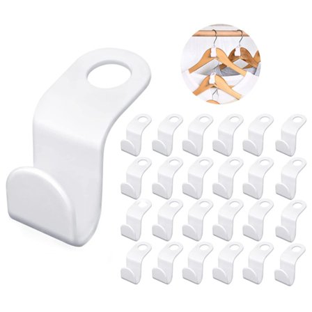 50 st klädhängarkontakter, klädhängare med flera lager, vit