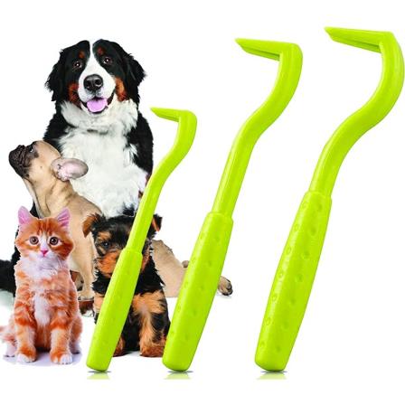 5 st 3 st djurfästingar / kit 3 fästingkrokar - KATT, Hund, andra djur, anti - fästingpincetter för mänskligt bruk (Grön)