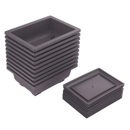 10 Pakker Bonsai Treningspotter med Brette Plast Bonsai Planter Vekstpotte for Hage Hage Stue Balkong 16.5X12cm