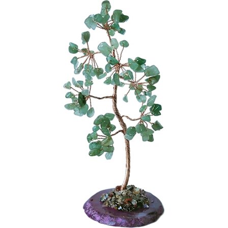 Grønt krystalpengetræ til chakrahealing Feng Shui-formue Goo