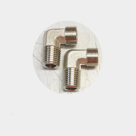 Spojky k řídicí pumpě & hydraulické hadici Mavimare & Mancini GTN7X10916, 90°, 1/4" NPT - 9/16-24 UNF, 2-pack