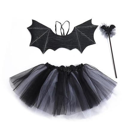 Tytöt Purppura Lepakko Fancy Pue Hämähäkkiverkko Noita Lapsi Set Halloween-asu D