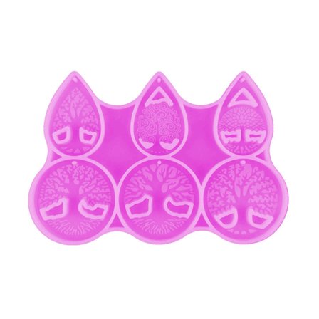 Molds, Nyckelring Molds Tree of Life Form för Hartshängen Nyckelring, Örhängen, Smycketillverkning