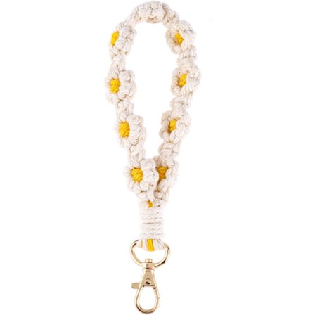 Tusindfryd Nøglesnor, Nøglering Armbånd til Kvinder, Armbånds-nøglesnor til Nøgler Søde Tusindfryd Nøgleringe til Kvinder Piger (Hvid)