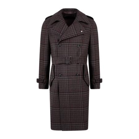 Lardini Belted Coats Grå, Herre Frakker