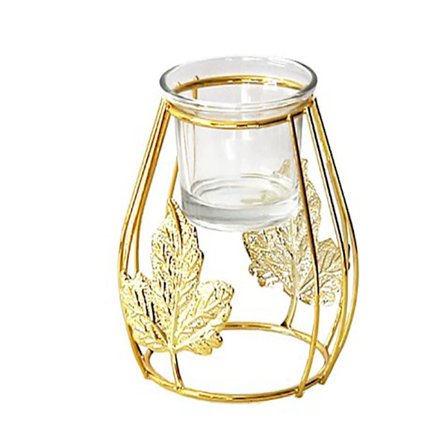 Gull Iron Art Glass Lyskopp Telys Lysestake D D