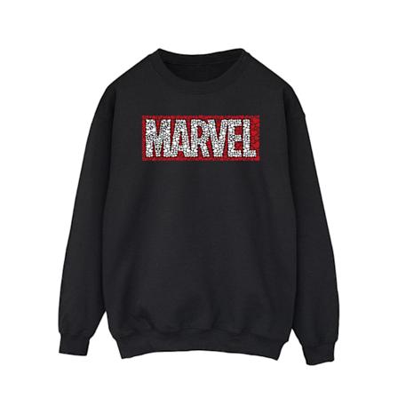 Marvel Comics Hearts Logo Sweatshirt M Svart Black M