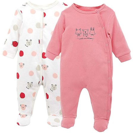 Baby 2-delat bomulls jumpsuit flickor pojkar sparkdräkter onesies jumpsuit outfits 0-3 månader