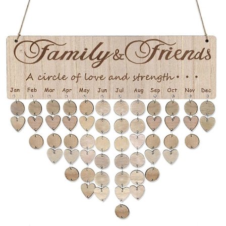 Nordisk Stil Familie og Venner Bursdager Påminnelse Kalender Tre DIY Kalender Bursdag Jubileum Påminnelse Hengende Plakett Dekorasjon