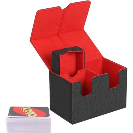 Samlarkortsspelslåda, Kortspelslådor - PU Läder Kortspelsförvaringsfodral med Magnetisk Stängning, U-formad Spår Solid Konstruktion Bridge Box