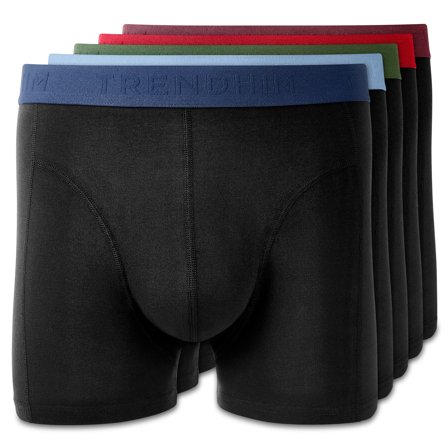 FlexFeel | 5-pack Svarta Boxers i Bomull | Mörkfärgade Midjeband för män - Boxers