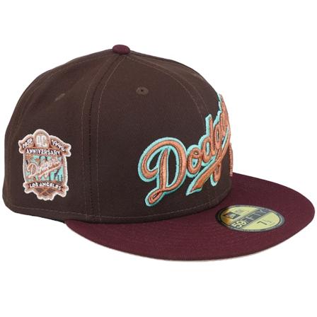 New Era - MLB Brun fitted Caps - Los Angeles Dodgers Venture Pack 59FIFTY 40 Burnt/Marmite Fitted @ Hatstore