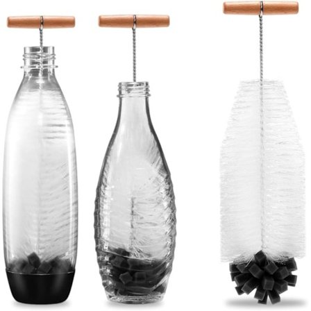 35 cm flaskborste, tät borste för nappflaskor, glasflaskor och smala flaskor, djuprengöring utan repor eller rester