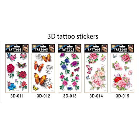 Sexy 3D midlertidige tatoveringsklistremerker - edderkopp- og sommerfugldesign for kragebein, ankel og mer, vanntette kroppskunstdekaler