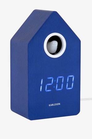 Karlsson - Herätyskello Cuckoo LED - Sininen - Seinäkellot & pöytäkellot - - Homeroom