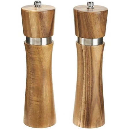 Justerbar krydd- och pepparkvarn i massivt trä - Akaciaträköksredskap - Salt- och pepparkvarn - Justerbar kvarn